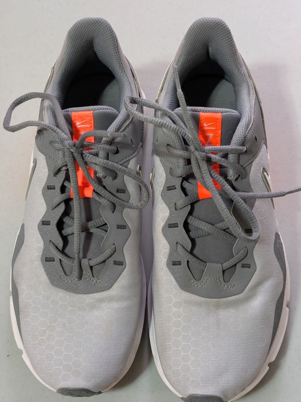 Nike Men’s Light Gray and Orange Athletic Running Shoes
